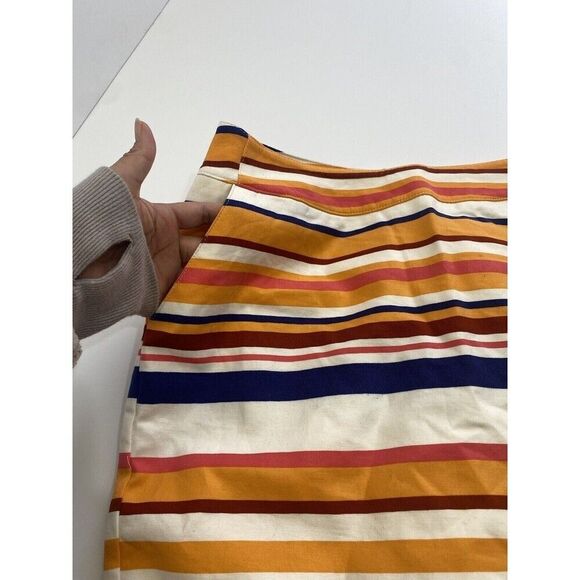 Merona Women’s Stretch Pencil Skirt Fully Lined Mid Rise Size 2 Striped Pockets - Picture 7 of 16